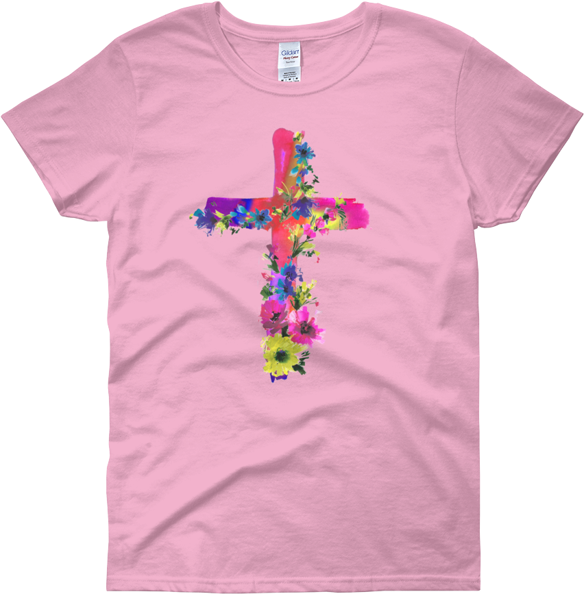 Watercolor Flowers & Cross Women's Short Sleeve - Real Queens Are Born In September Shirt (1000x1000), Png Download