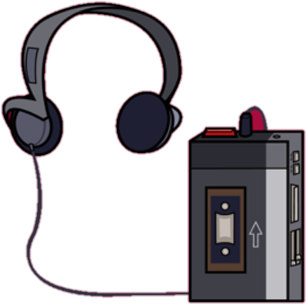 Headphone And Music Player - Headphones Cartoon Png (463x492), Png Download