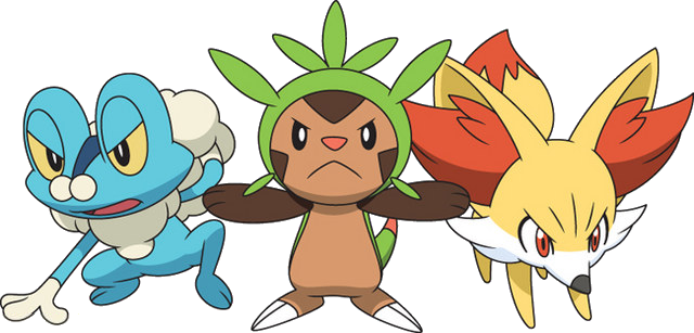 Kalos Starters Xy Anime - Pokemon 5th Gen Starters (640x307), Png Download