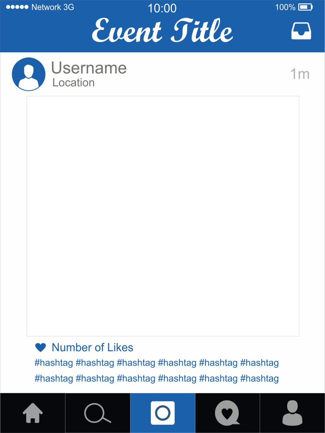 Editable Blue Instagram Photo Prop Frame, Blue Photo - Transparent Instagram Frame Png (1060x1412), Png Download