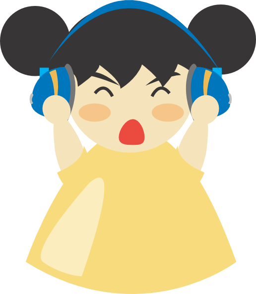 Girl With Headphones Svg Clip Arts 516 X 593 Px (516x593), Png Download