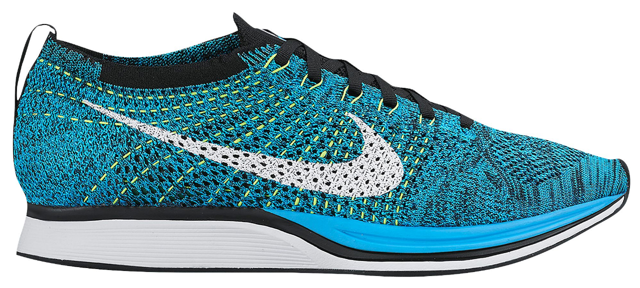 Post Navigation - Blue Nike Flyknit Racer (1279x731), Png Download