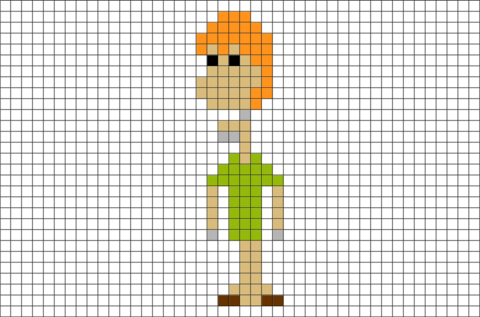 Shaggy Scooby Doo Pixel Art (480x317), Png Download