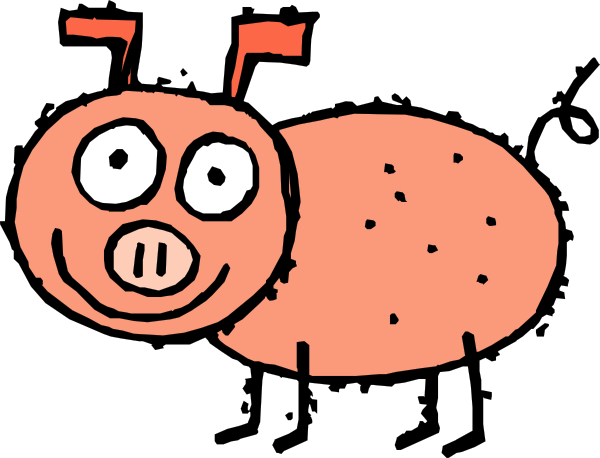 Pig Cartoon Clip Art - Cartoon Pig (600x458), Png Download