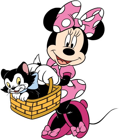 Free Minnie Mouse Clip Art - Minnie Mouse And Figaro (492x583), Png Download