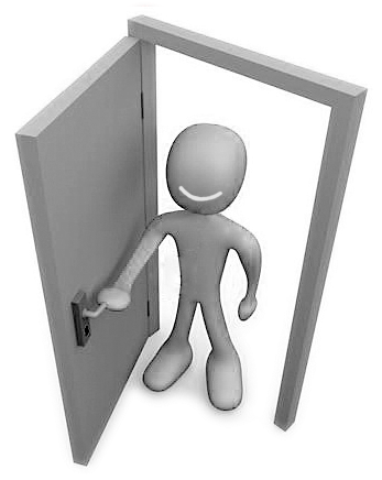 And Also At Door Solutions Twitter - Person Opening A Door (359x435), Png Download