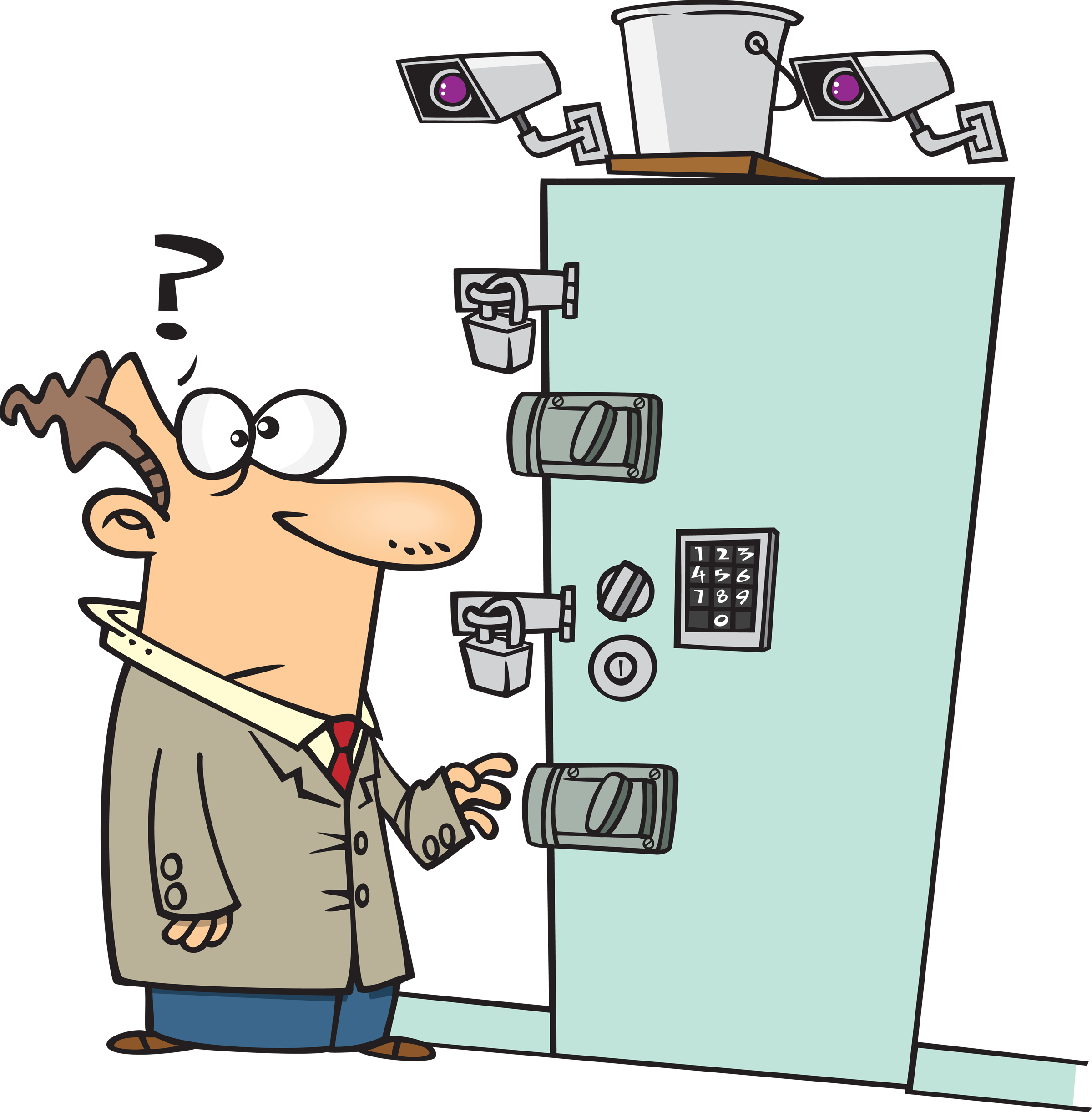Collection Of Door - Locked Door Clip Art (2400x2444), Png Download