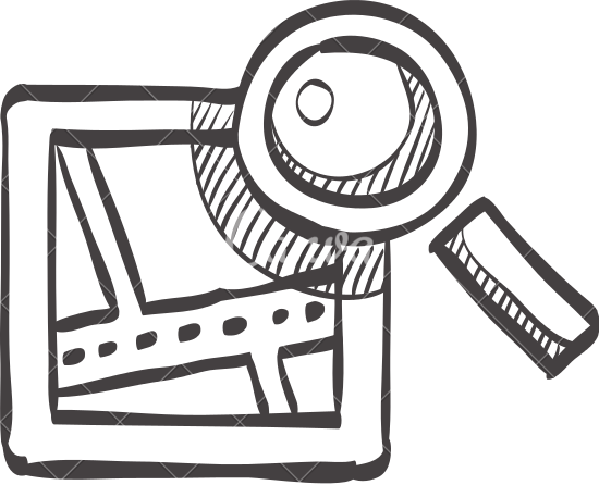 Drawn Road Icon - Map Pin Icon Sketch (550x446), Png Download