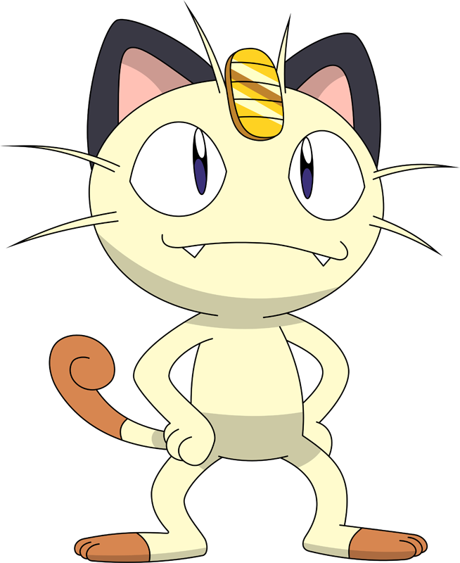 Shiny Meowth Pokédex - Wobbuffet And Meowth (654x800), Png Download