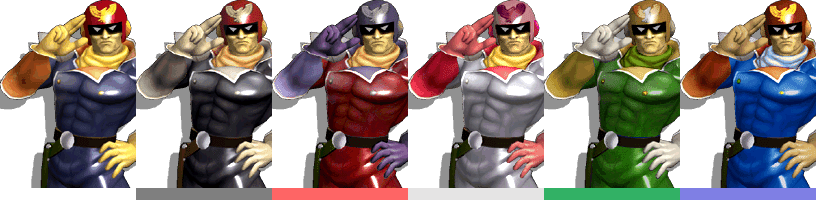 Dash Attack Is Another Option For Forcing Sheik To - Captain Falcon Melee Colors (816x200), Png Download