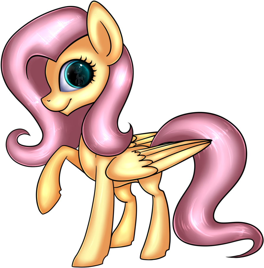 Pinipy, Female, Fluttershy, My Little Pony, Safe, Shiny - Cartoon (1024x1024), Png Download