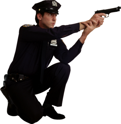 Download - Policeman With Gun Png (389x400), Png Download