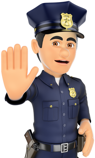 Policeman Stock Png - 3d Policeman Stop (392x550), Png Download