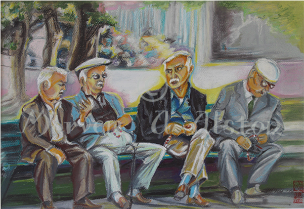 The Listener By Morven A - Painting (600x600), Png Download