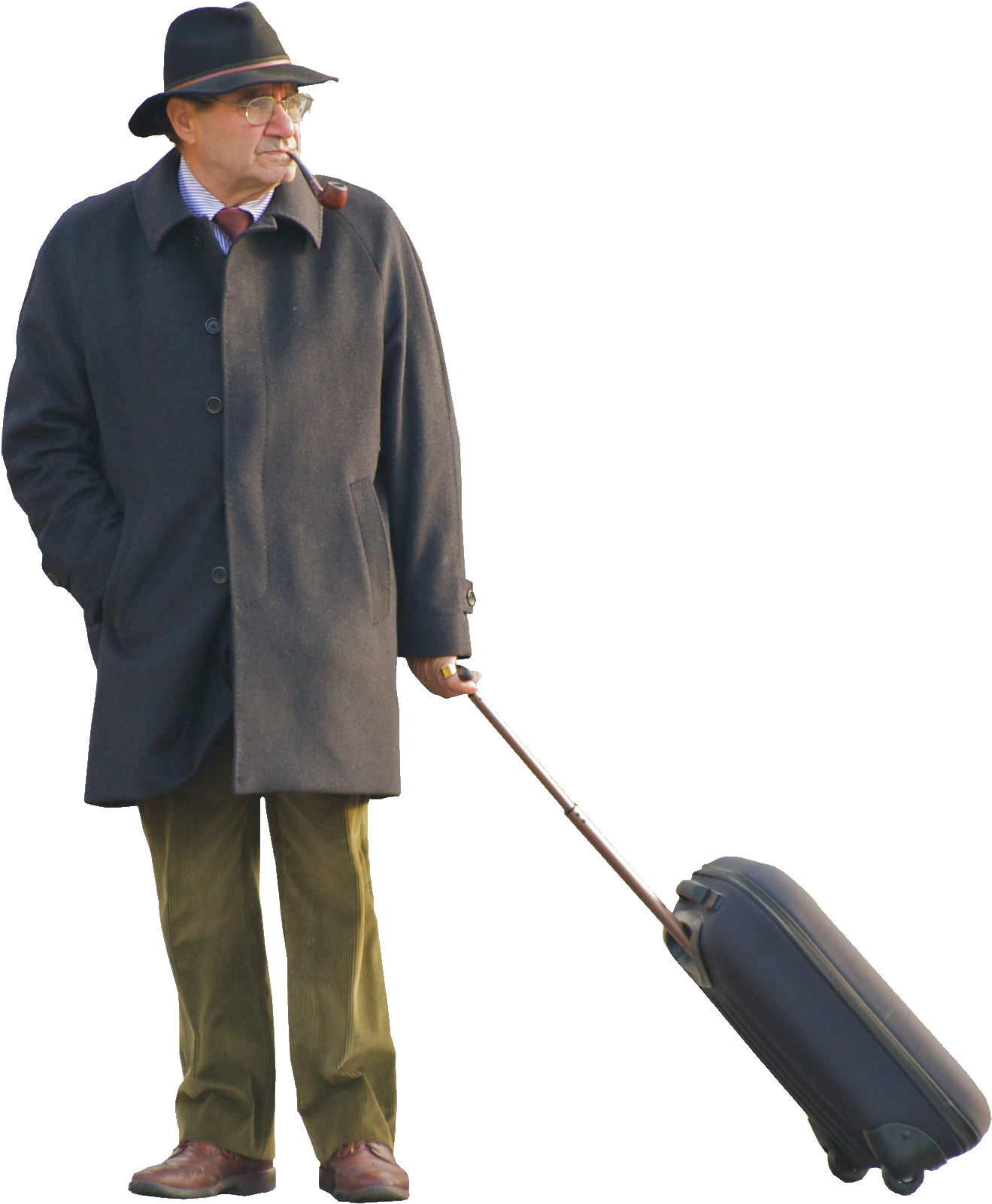 A Man Walking With His Arm Around His Girlfriend, Trying - Man With Luggage Png (1600x1600), Png Download