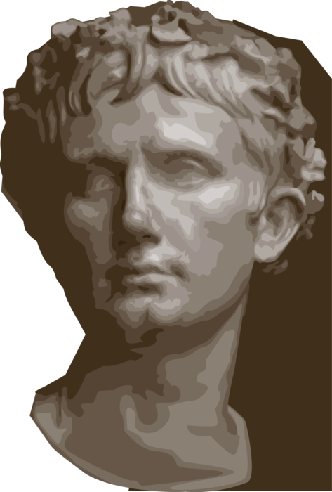 Vector Illustration Of Caesar Augustus Founder Of Roman - Horace: Odes And Epodes (english And Latin) [book] (473x700), Png Download