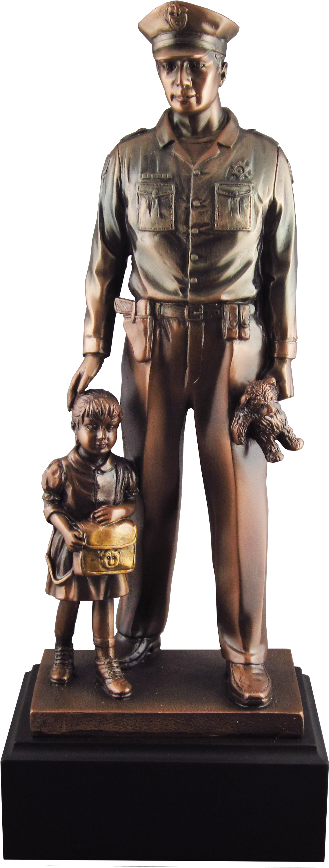 Policeman And Child Sculpture (1308x3151), Png Download