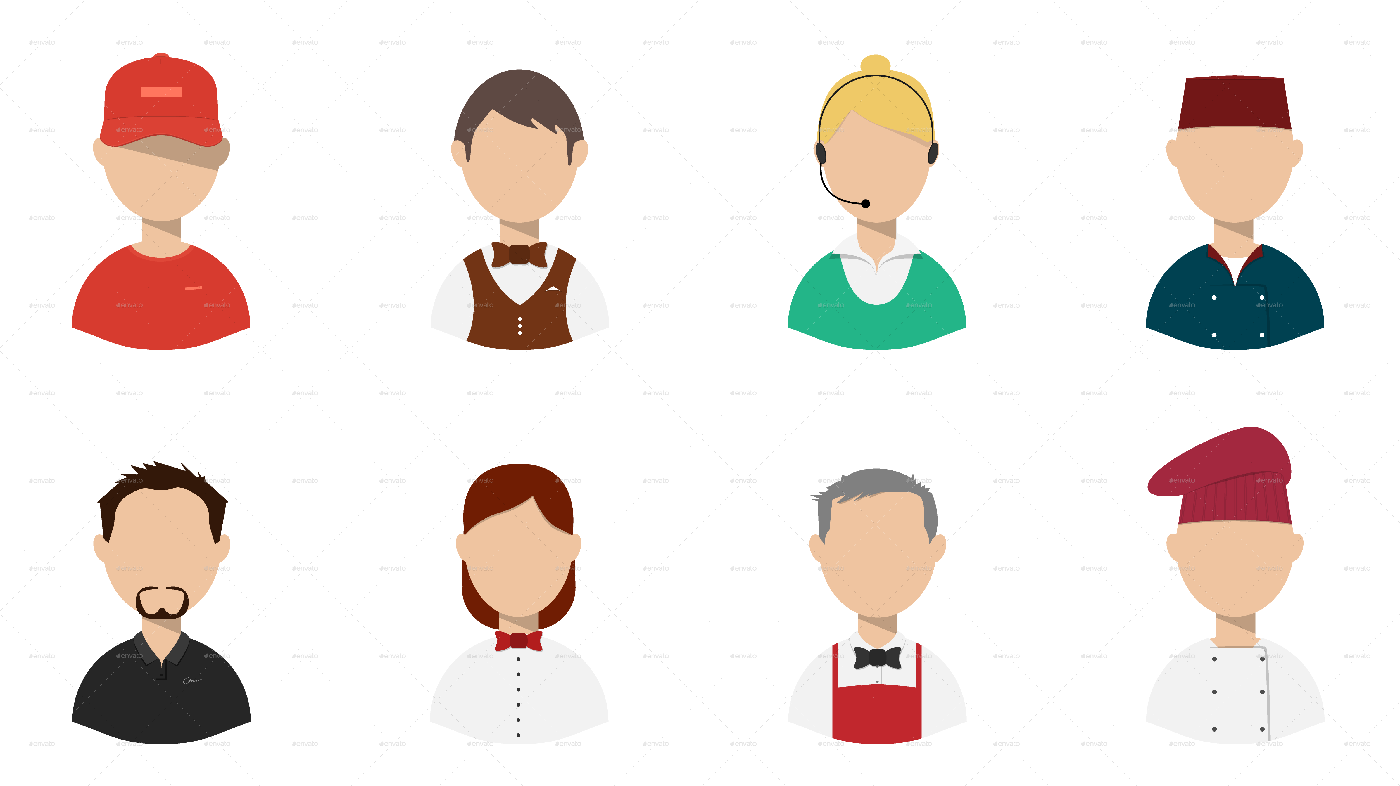 Restaurant Staff Characters Restaurant Staff Characters (4800x2700), Png Download