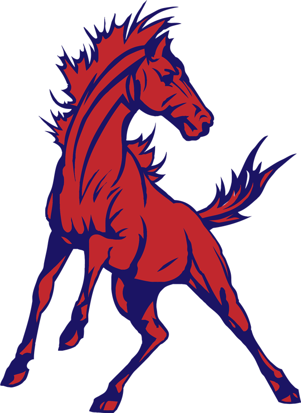 Class Of 2020 Fundraiser - Red And Blue Mustang Horse (600x822), Png Download