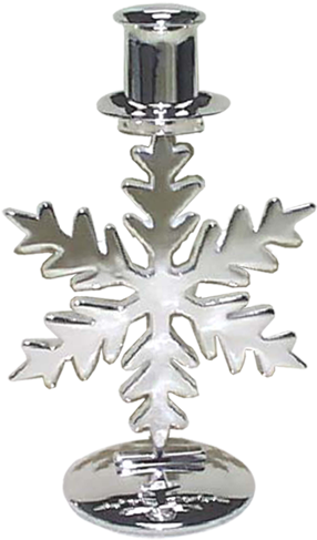 Christmas Elegant Snowflake Shaped Candlestick In Silver - Cross (500x500), Png Download
