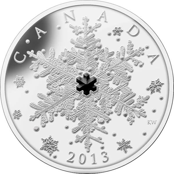 Canada 2013 20$ Winter Snowflake Silver Proof Coin - Canada Snowflake Coin (600x600), Png Download