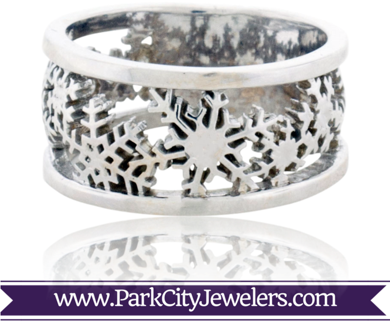 Sterling Silver Snowflake Ring - Elk Ivory And Diamond Ring (760x760), Png Download