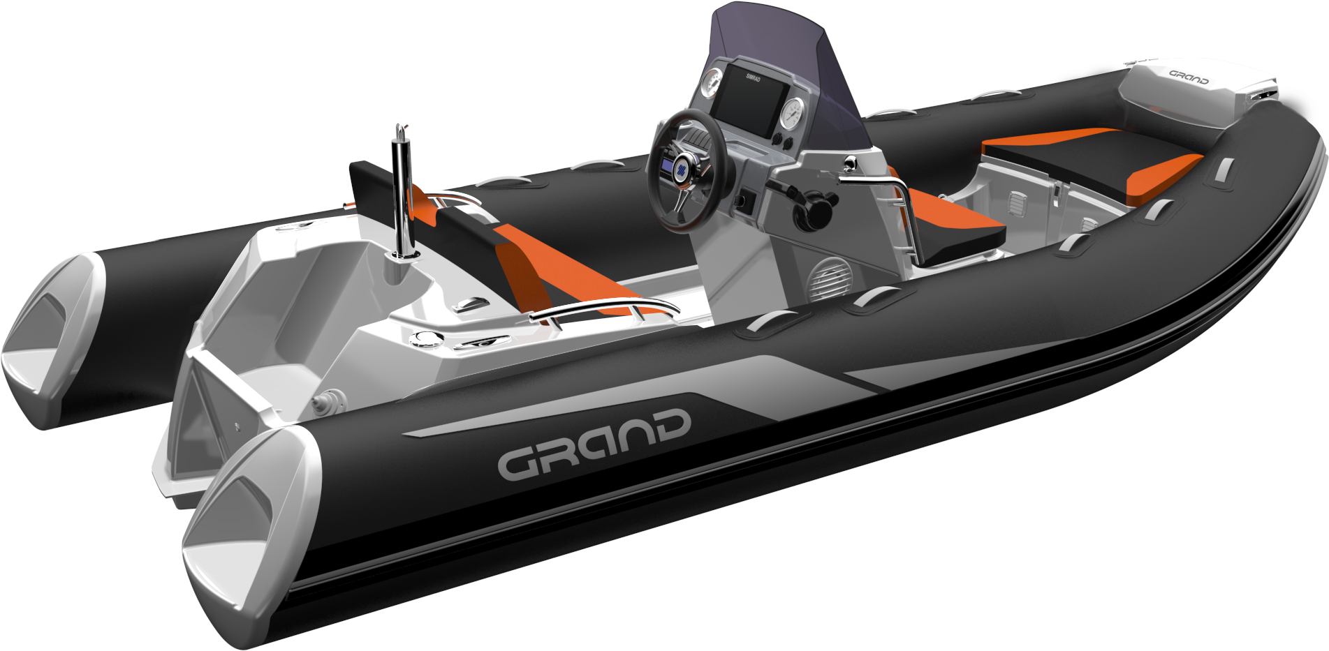 Grand 420 Golden Line - Inflatable Boat (1920x1080), Png Download