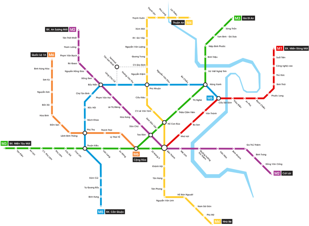 Metro Saigon Lines - Các Tuyến Metro Tphcm (1024x764), Png Download