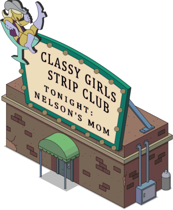 Classy Girl Strip Club Tapped Out - The Simpsons: Tapped Out (558x675), Png Download