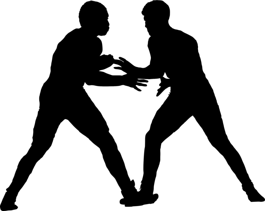 Free Png Sport Wrestling Silhouette Png Images Transparent - Wrestling (850x678), Png Download