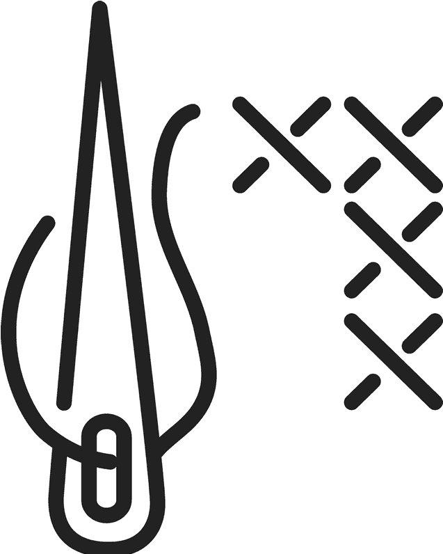 Needle, Thread & Stitches Stamp - Calligraphy (800x800), Png Download