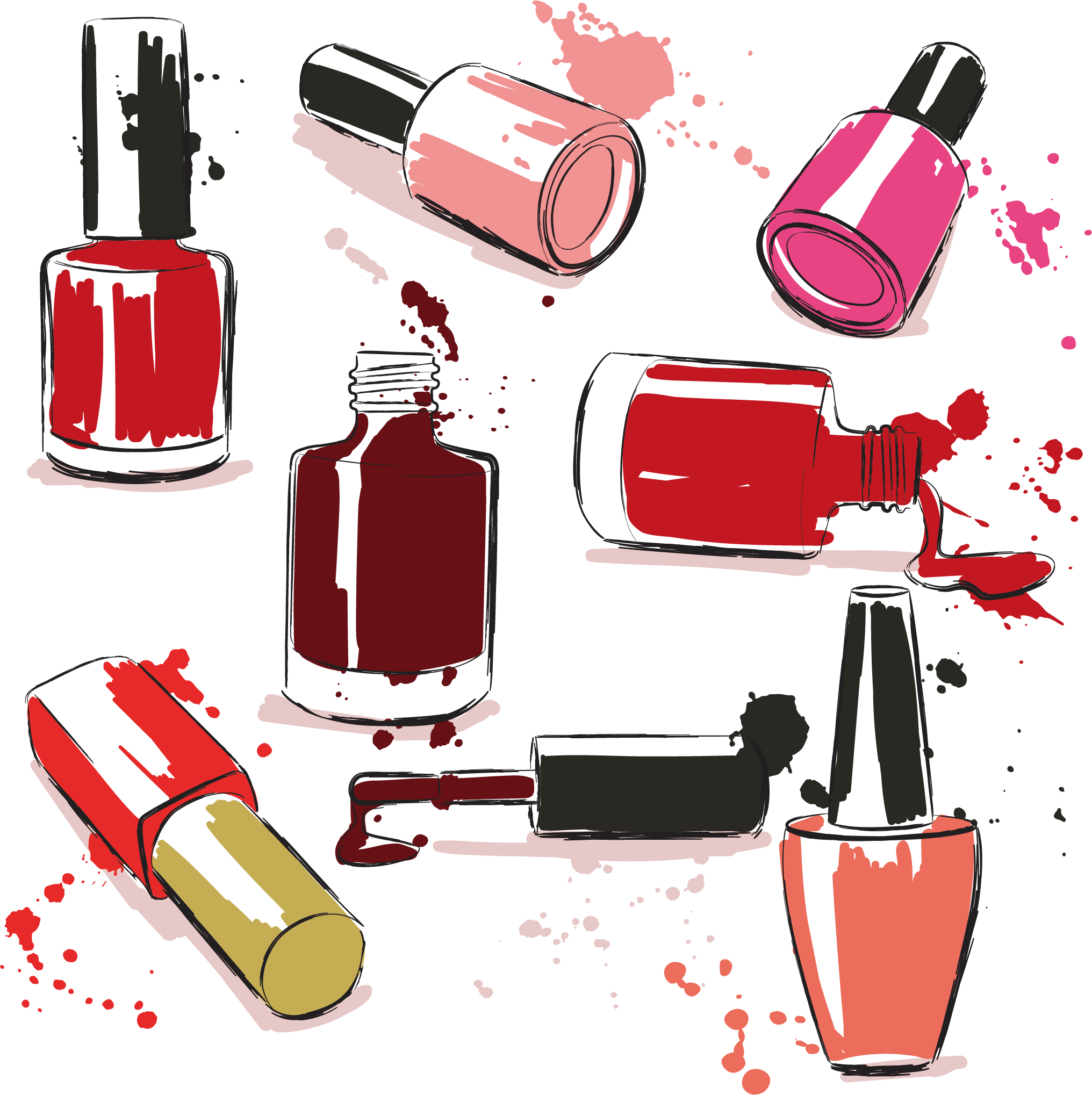 Clip Library Download Nail Polish Transprent Png Free - Dessin Vernis A Ongle (2032x2038), Png Download