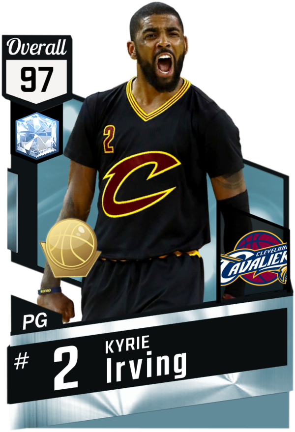 Kyrie Irving Myteam Diamond Card - Nba 2k18 Stephen Curry Rating (600x879), Png Download