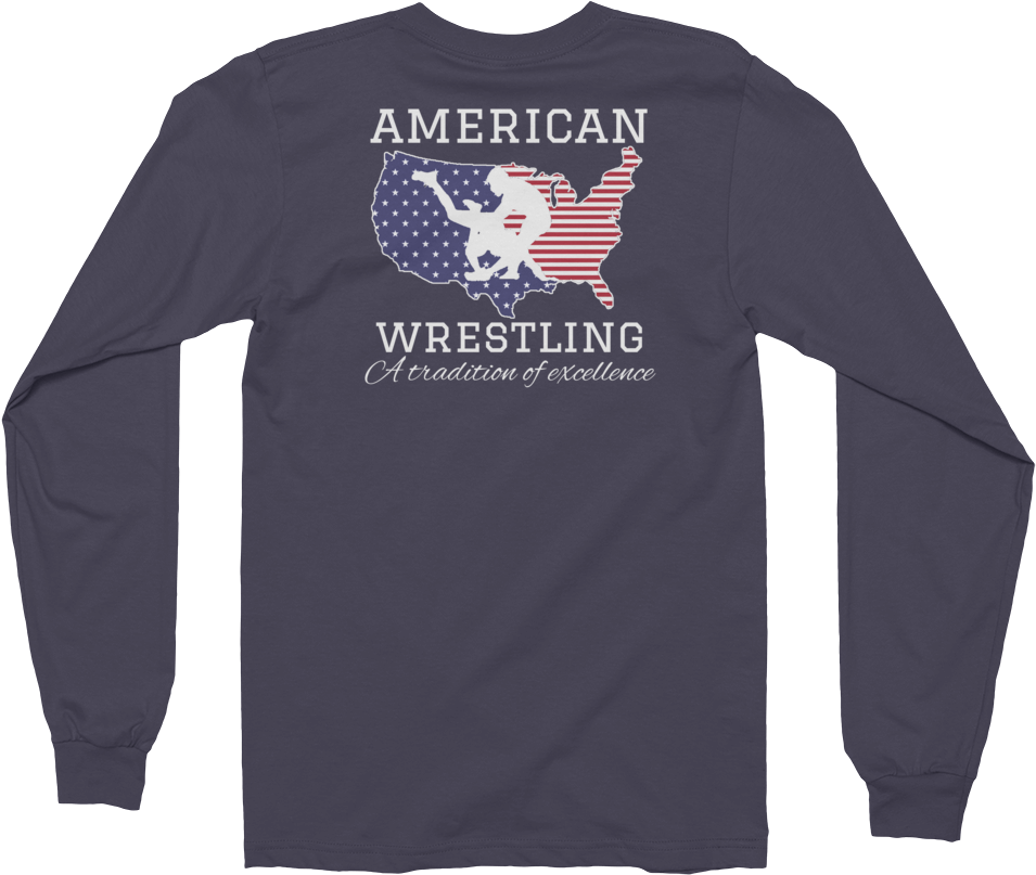 American Wrestling Long Sleeve T-shirt - Long-sleeved T-shirt (1000x1000), Png Download