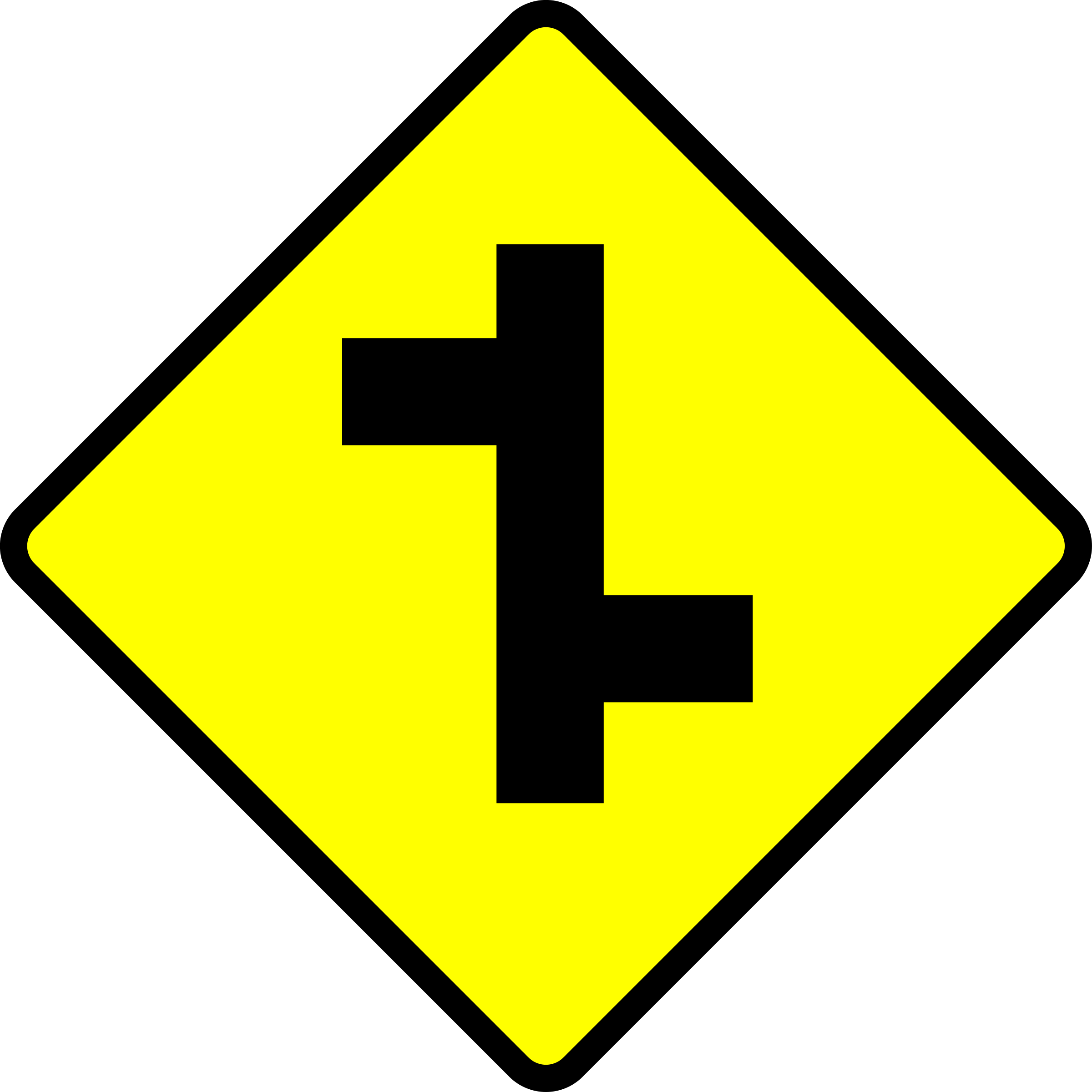 This Free Icons Png Design Of Caution-2t Junction (2400x2400), Png Download