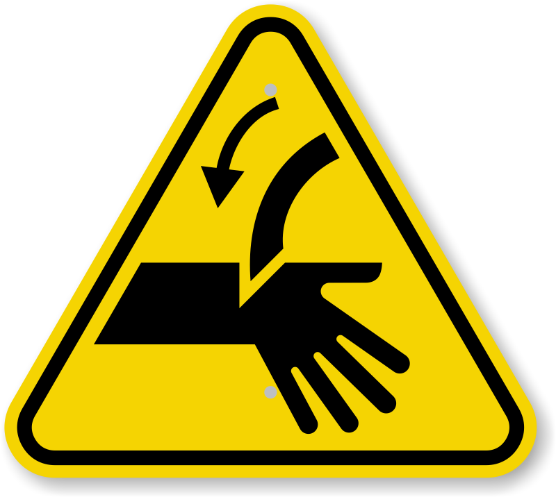 Iso Cutting Of Fingers, Curved Blade Symbol Sign - Cutting Hazard (800x716), Png Download