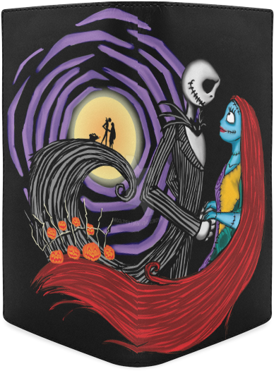 Jack And Sally Print Leather Wallet Multi-function - Spiral (800x800), Png Download