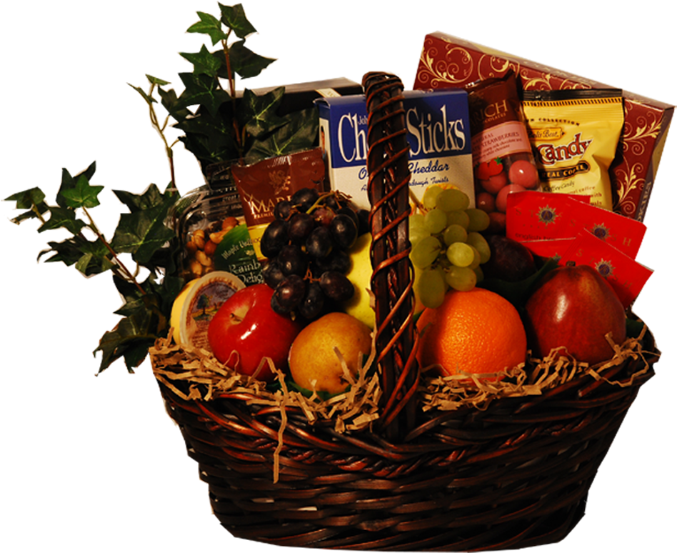 Gift Baskets Transparent Fruit (991x800), Png Download