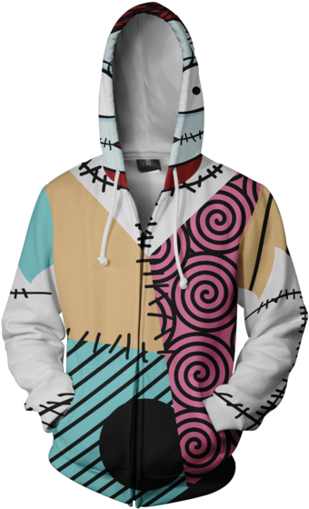 Jack Skellington Hoodies - Baby Carrier Alan Gray Hooded Sweatshirt Hoodie. (386x600), Png Download