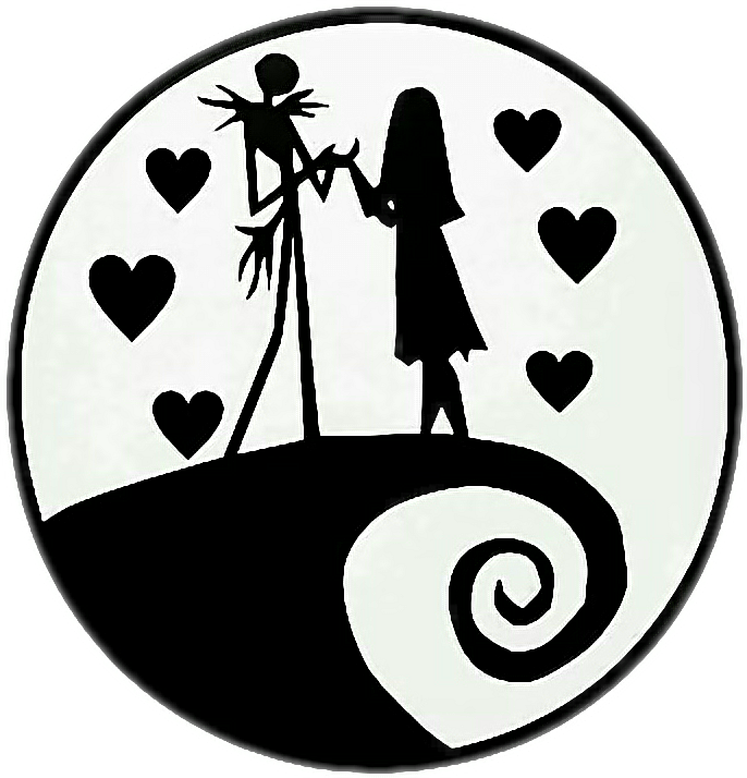 Jack Squeletton Sally Jackesally - Nightmare Before Christmas Silhouettes (686x714), Png Download