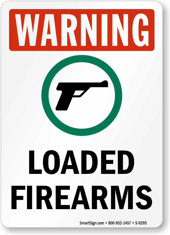 Loaded Firearms Osha Warning Sign With Gun Symbol - High Pressure Warning Sign (580x800), Png Download