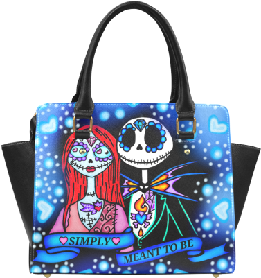 Jack And Sally Classic Shoulder Handbag - Nightmare Skull Jack And Sally Women's Tote Shoulder (500x500), Png Download