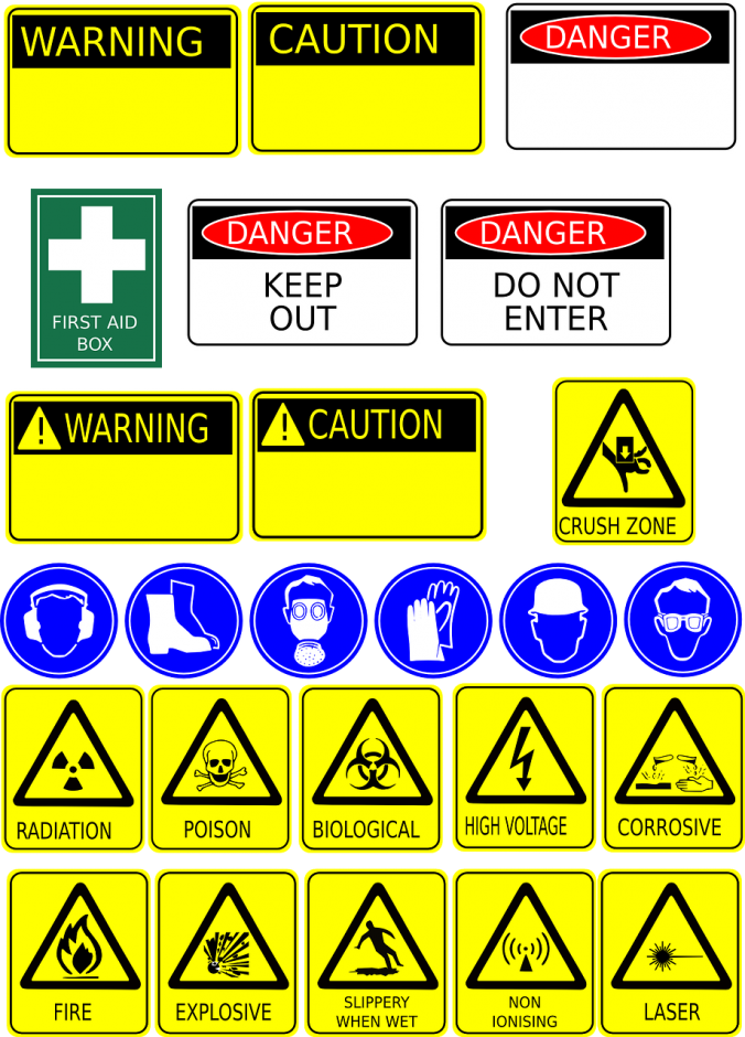 How To Set Use Safety Signs Clipart (426x593), Png Download