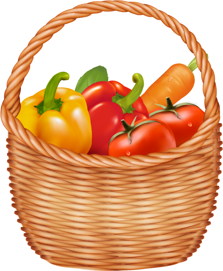 Download Vegetable Basket Clipart At Getdrawings - Green Vegetables Vector  Basket PNG Image with No Background 