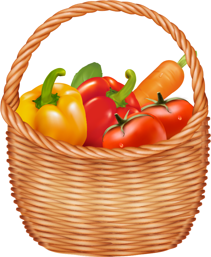 Vegetable Basket Clipart At Getdrawings - Green Vegetables Vector Basket (1136x899), Png Download