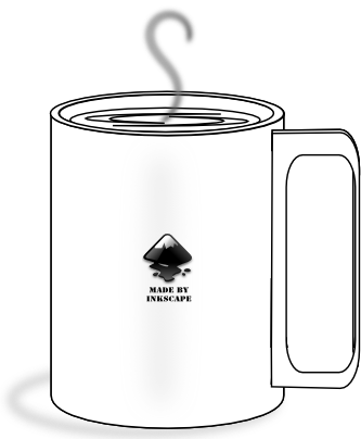 Coffee Cup Icon Black White Line Art Christmas Xmas - Inkscape (333x404), Png Download