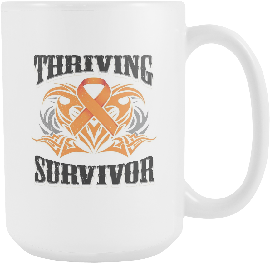 Thriving Survivor Orange Ribbon Kidney Cancer Awareness - Black Ribbon (1024x1024), Png Download