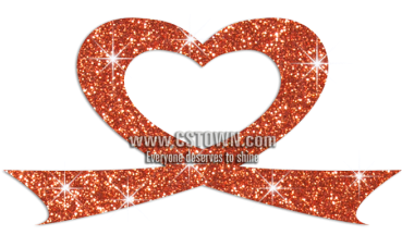 Orange Ribbon For Love Iron On Glitter Rhinestone Transfer - Heart (450x450), Png Download