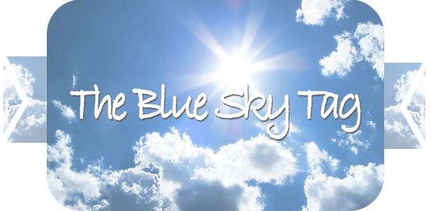 Blue Sky Tag (617x303), Png Download