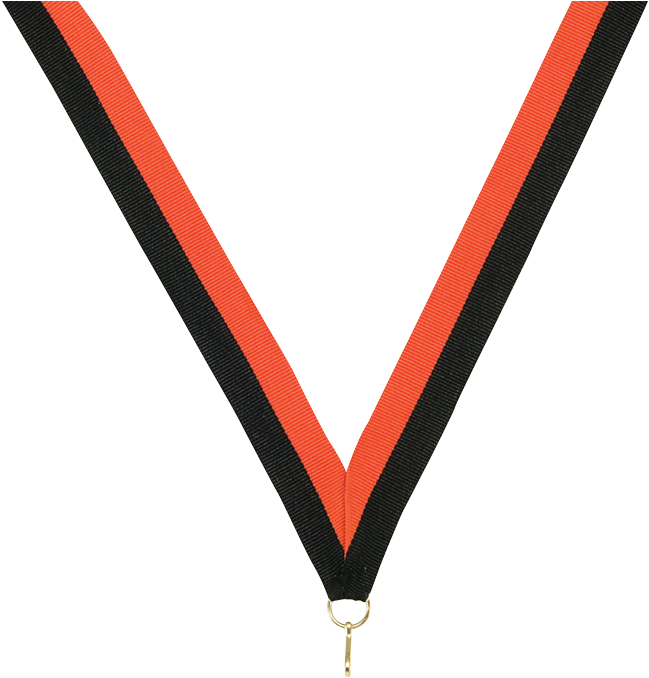 Black / Orange V-cut Ribbon 7/8" X 32" (746x677), Png Download